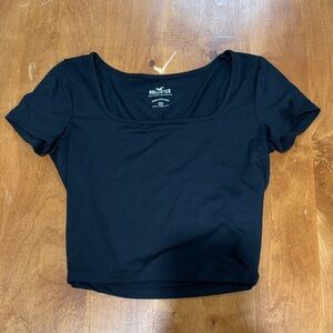 Black Hollister Square Neck Tight Fitting Shirt